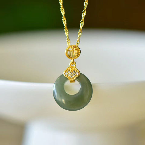 3272Q-2 Set Kalung Gesper Perdamaian Jasper Alami dalam Gaya 925 Perak Ukuran 15 * 15mm Sudah termasuk pajak pengiriman.