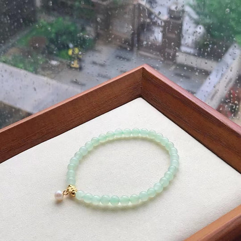 Gelang bahan giok Hetian giok Qinghai alami dengan perak berwarna 925 Ukuran 5mm Giok bersih di atas halus dan hangat Termasuk ongkos kirim dan pajak