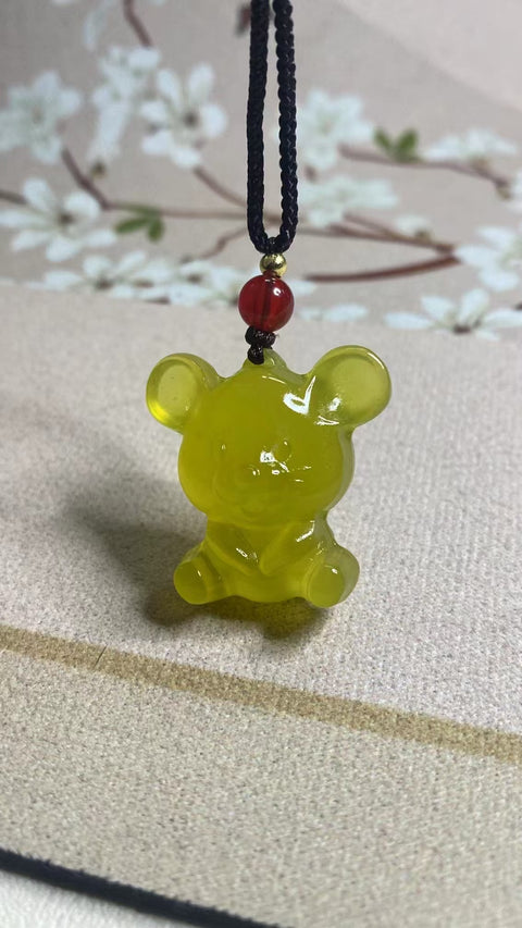 Liontin Tikus Emas Giok Cui Giok Alami Ukuran 28 * 27mm Buatan Tangan Termasuk ongkos kirim dan pajak.