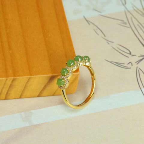 Cincin Bulat Berbentuk Drum dengan Batu Giok Hetian Bertatahkan Perak S925 - 11578-2# Spesifikasi Batu: 3*3. Gratis ongkos kirim dan pajak.