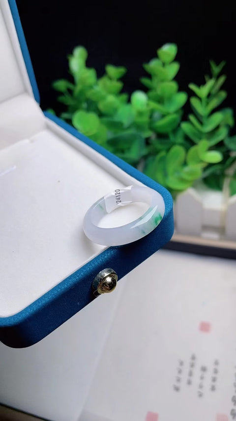 Cincin Batu Giok Alami Bahan Pit Tua Bahan Hangat Hangat Bawah Ukuran Kepala Penuh 21.2mm Termasuk Pajak Pengiriman
