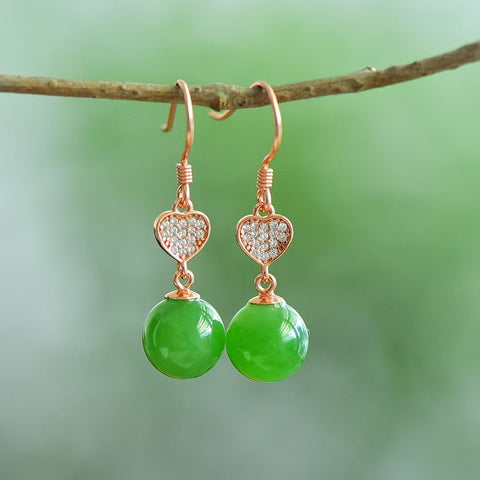 12263-1 Anting Jasper Alami Ukuran 10mm 925 Giok Tatahan Perak adalah giok yang halus dan hangat, gaya yang indah, sudah termasuk pajak pengiriman.
