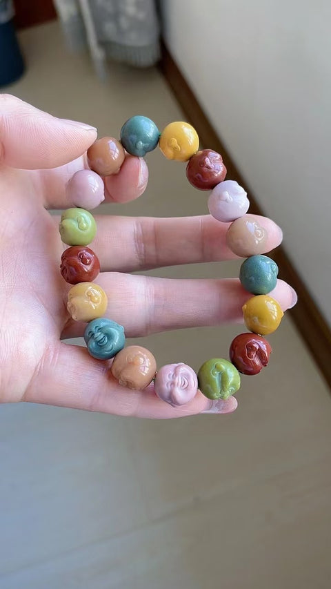 Gelang Kepala Buddha Batu Akik Alashan Alami Ukuran 1.0 * 1.0cm Gaya Unik Termasuk Pajak Pengiriman