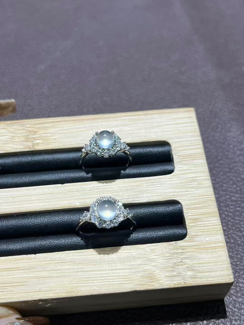 Cincin Giok Cui Alami dari Perak 925 Ukuran 6mm Giok bersih, halus, hangat, dan bergaya Termasuk ongkos kirim dan pajak.