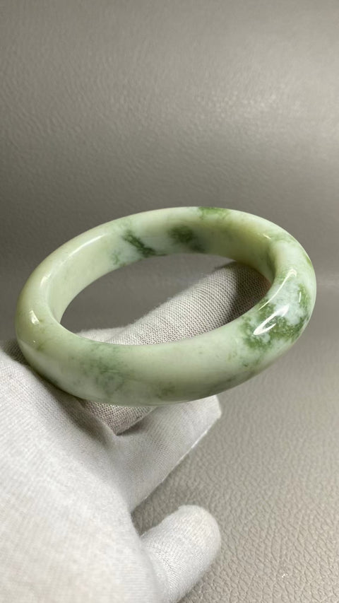 Gelang Cui Giok Giok Minyak Tua Cui Alami Ukuran 57-59mm Ukuran 58.1mm Lebar Samping 14.5mm Untuk pergi secara alami Pola acak Termasuk ongkos kirim dan pajak