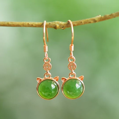 12214-1 Anting Jasper Alami Ukuran 10mm Set dalam 925 Perak Giok halus dan hangat, gaya yang indah, sudah termasuk pajak pengiriman.