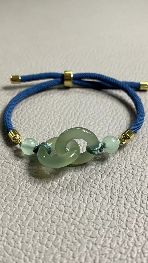 Gelang Giok Cui Alami dengan Cincin Punggung Es Cinta Sejati Selamanya Ukuran 10,3 mm Giok bersih, halus dan hangat, gaya yang indah, sedingin es dan lembab, sudah termasuk pajak pengiriman.