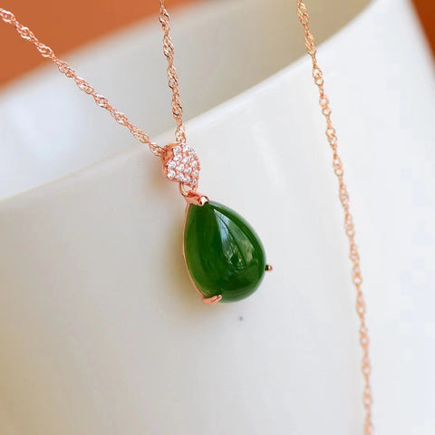 10478-1 Kalung Telur Jasper Alami Ukuran 10 * 14mm dengan Gaya Perak 925 Termasuk pajak pengiriman.