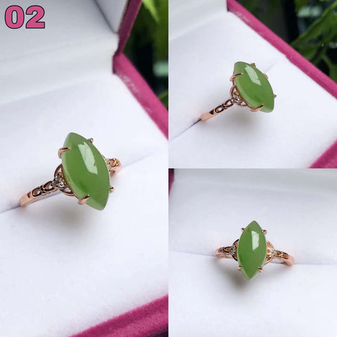 Baru‼️ Hetian giok jasper bahan lubang tua 『cincin mata kuda apel』🍏🍏 warna hijau zamrud bertatahkan perak 925 berwarna dengan adjustable ring ( bisa disetel ) Ukuran: 14 x 7mm Gratis ongkir dan pajak