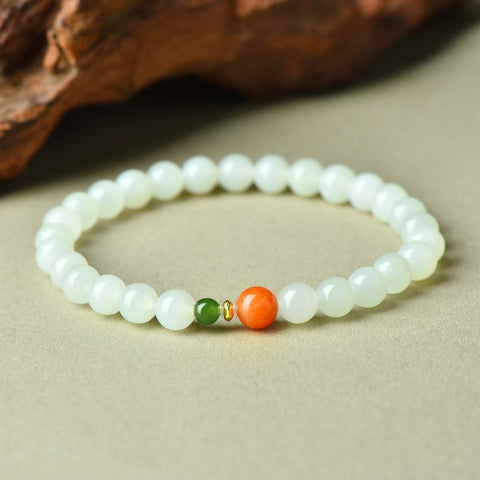 Gelang Giok Hetian, Batu Akik Nanhong, dan Jasper, 3407# Ukuran: 6mm. Gratis ongkos kirim dan pajak.