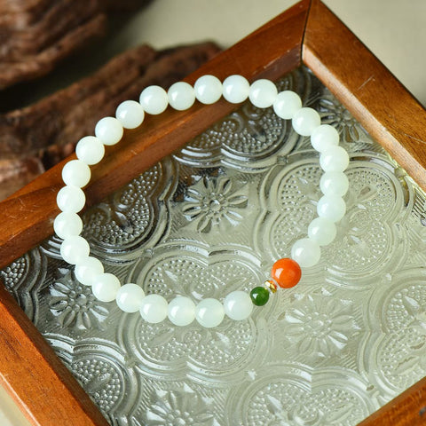 Gelang Giok Hetian, Batu Akik Nanhong, dan Jasper, 3407# Ukuran: 6mm. Gratis ongkos kirim dan pajak.