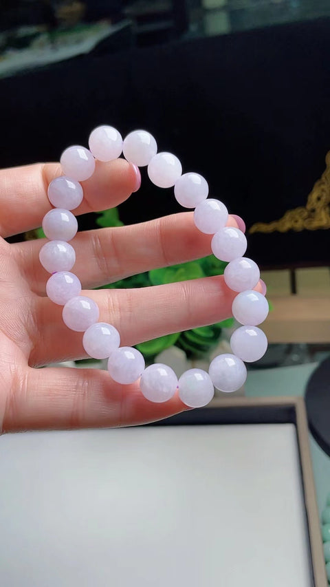 Gelang giok jadeite alami, terbuat dari material tambang lama, warna ungu muda, desain sederhana dan elegan, ukuran 1.0. Gratis ongkos kirim dan pajak.