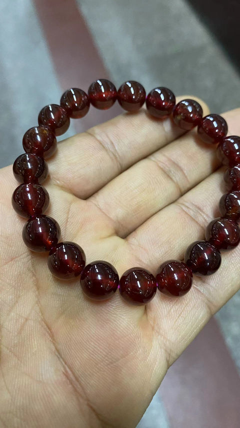 Gelang Batu Garnet Merah Ukuran 10mm per butir Gratis ongkir dan bea cukai