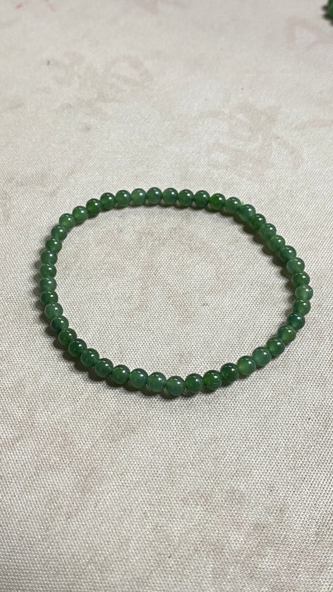 Gelang Giok Hetian Jasper Hijau Pedas Satu Lingkaran yang Indah, Warna Super Indah, Spesifikasi: 4mm, Gratis Pajak Pengiriman