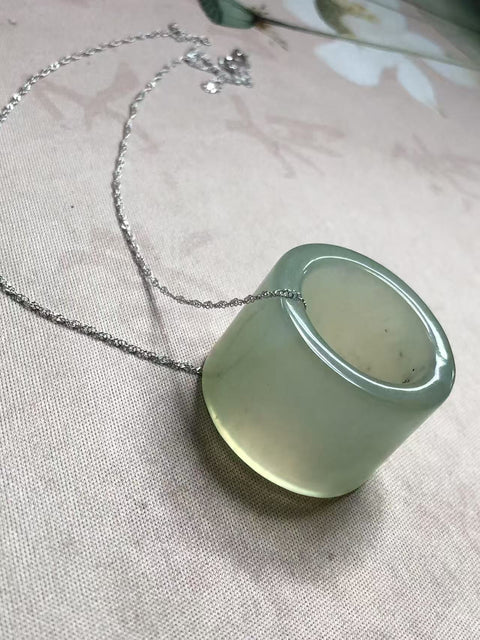 Cincin giok Xiuyan yang indah, modis dan elegan, dapat dikenakan, spesifikasi: 22,3✖️23,6mm, gratis ongkir dan pajak