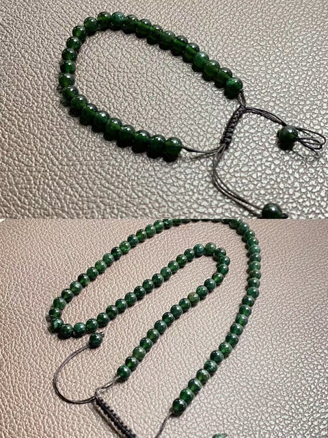 Set giok Xiuyan hijau penuh yang indah, spesifikasi manik: 6,3mm, panjang kalung dan gelang dapat disesuaikan, batu alam terbentuk secara alami, pola acak, termasuk pajak pengiriman