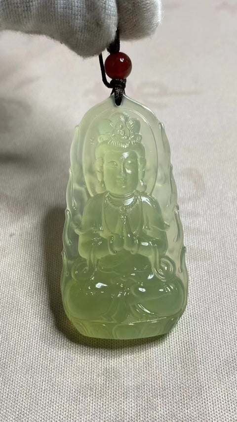 Guanyin: Giok Xiuyan yang indah - Guanyin, dengan wajah yang baik, Guanyin melindungi perdamaian, spesifikasi: 55✖️28.8mm, gratis ongkos kirim dan pajak