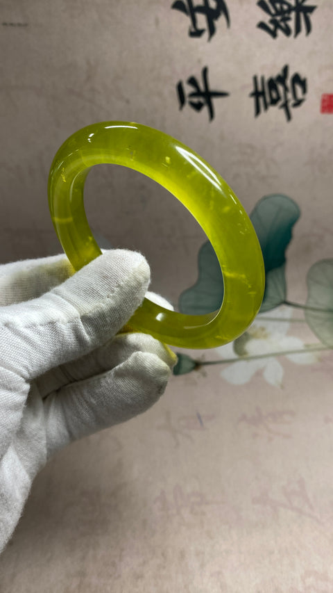 Gelang giok Xiuyan hijau penuh yang sangat indah, giok hijau mengambang, kekayaan seumur hidup, diameter 58,5 mm, lebar tepi 11,5 mm, batu alam terbentuk secara alami, pola acak, termasuk pajak pengiriman