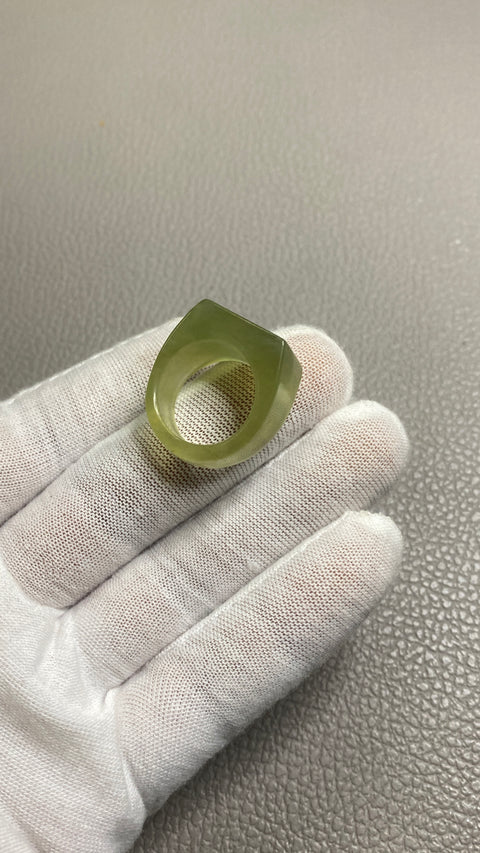 Cincin: Cincin persegi pria Xiu Jade yang indah. Diameter: 17,5 mm, gratis ongkos kirim dan pajak