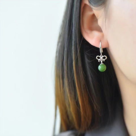 Anting pita Hetian Jasper bertatahkan perak 925 👉Gaya modis, efek pemakaian yang menarik perhatian ✨Ukuran: Sekitar 8mm (gratis ongkir dan bea cukai)