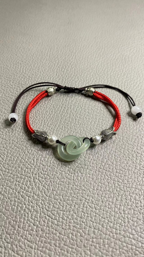 Perangkap kebahagiaan: giok Xiu yang indah - gelang bawah hijau es, saling bertautan, cinta sejati itu abadi, spesifikasi: 10.3mm, gratis ongkos kirim dan pajak