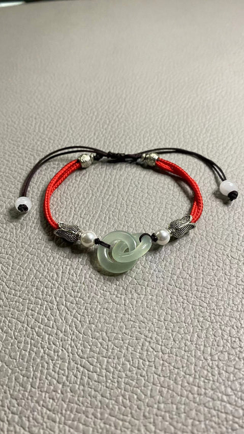 Perangkap kebahagiaan: giok Xiu yang indah - gelang bawah hijau es, saling bertautan, cinta sejati itu abadi, spesifikasi: 10.3mm, gratis ongkos kirim dan pajak