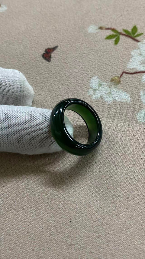 Cincin giok Xiuyan yang indah, berwarna hijau penuh, diameter 20mm, sudah termasuk ongkos kirim dan pajak