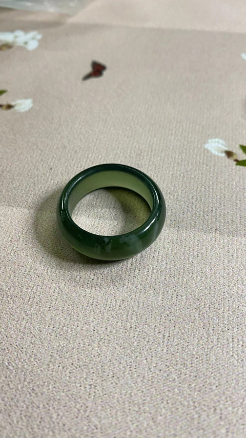 Cincin: Cincin hijau penuh giok Xiu yang indah, diameter 23mm, gratis ongkos kirim dan pajak