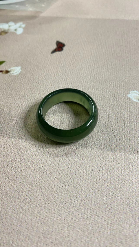 Cincin: Cincin hijau penuh giok Xiu yang indah, diameter 23mm, gratis ongkos kirim dan pajak