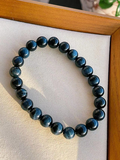Batu mata harimau biru langka sehingga statusnya jauh lebih tinggi dibandingkan batu mata harimau biasa. Batu permata merupakan harta karun hasil alam dengan pola alami yang berbeda-beda. Ukuran butiran 8.5mm, Gratis ongkir dan pajak