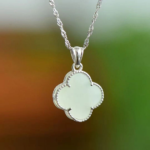 Liontin Semanggi Keberuntungan Dengan Tatahan Perak 925, Ukuran Sekitar 16 x 4 mm, Gratis ongkir dan pajak