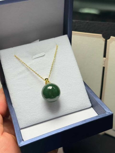 Kalung giok Hetian, "Keberuntungan yang Stabil," sekitar 16mm. Gratis ongkos kirim dan pajak