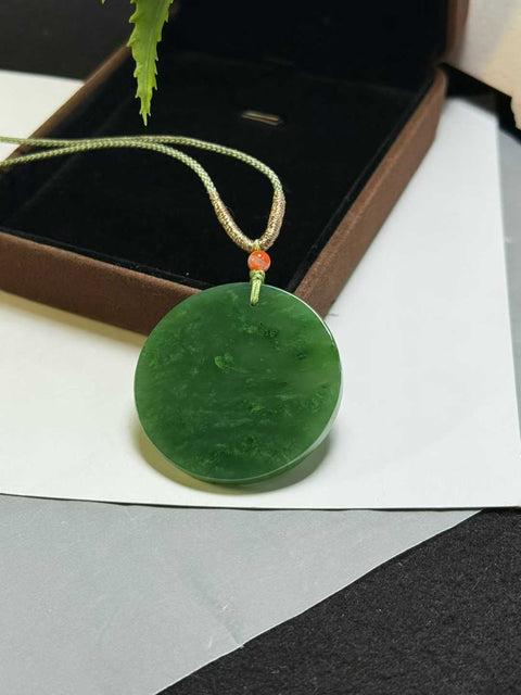 Liontin bulat giok untuk keberuntungan 👍 Tekstur alami yang unik, melambangkan kedamaian dan kemakmuran. Ukuran perkiraan: 38,5 x 4,2 mm, termasuk ongkos kirim dan pajak