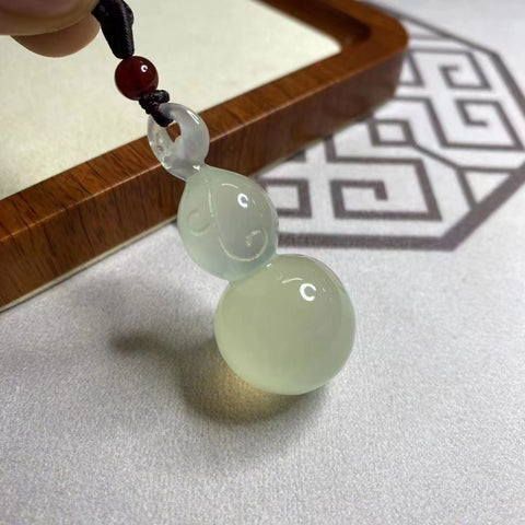 Liontin labu batu giok alam, liontin es, labu tiga dimensi, spesifikasi: 48✖️22mm Gratis ongkir dan pajak