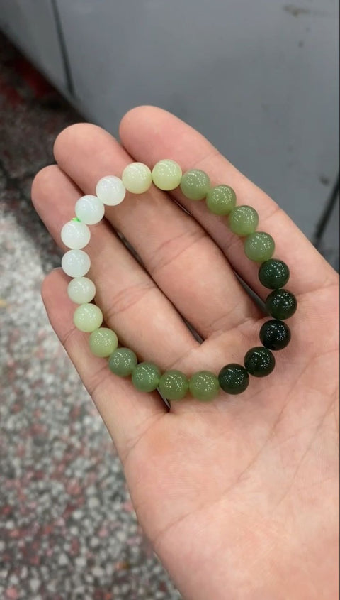 Gelang Wanita Warna Gradien Giok Hetian Kualitas Tinggi Alami Gratis Pengiriman dan Pajak