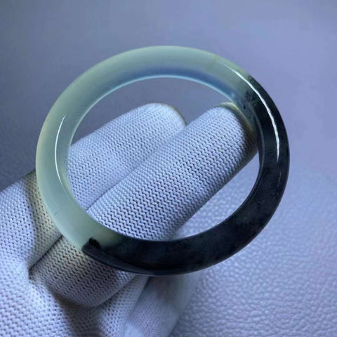 Gelang tinta es giok Xiu yang indah, kaliber cocok untuk bukaan cincin 51, 52, dan 53, lebar strip 10mm, gratis ongkir dan pajak. Barang giok semuanya dihasilkan secara alami dengan pola acak No. 202310012233