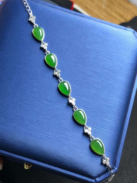 Hotan Jade Jasper [Gelang Tetesan Air] 💦925 Gelang Kecil Segar Sederhana dengan Tatahan Perak 💦Gelang Kecil Segar Sederhana 💦Gaya desain sederhana, model yang elegan dan indah 💦Suasana giok yang lembut dan sederhana 💥Termasuk Pajak Pengiriman