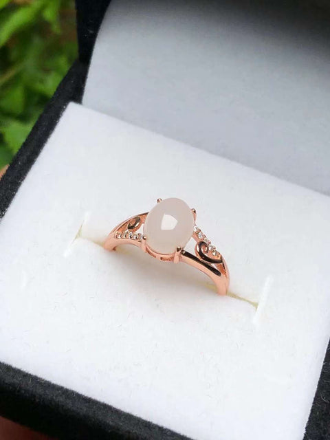 Hotan Giok Putih 💍Cincin 🛍925 bertatahkan perak berwarna🔥Desain bukaan Kualitas gioknya halus dan lembab. Strukturnya padat dan efeknya sangat indah. Ukuran: 7×9mm, gratis ongkir dan pajak