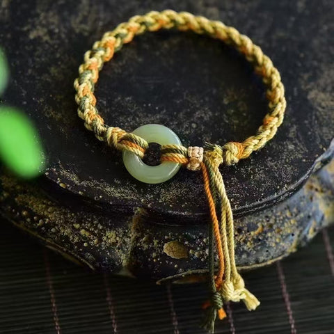 Gelang Bahan Laut Hijau Giok Hetian Giok Alami Ukuran 20mm Giok halus dan hangat, gaya yang indah, gaya DIY, sudah termasuk pajak pengiriman.