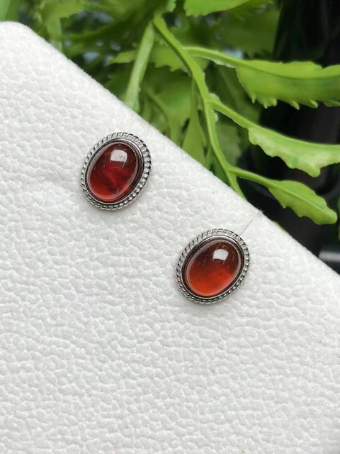 Anting Garnet Alami dengan Gaya Perak 925 Ukuran 10 * 8mm Termasuk pajak pengiriman