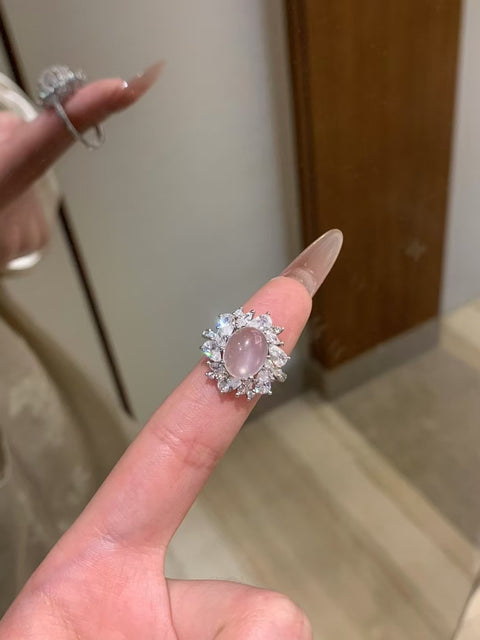 Cincin Giok Busa Air dari perak 925, tekstur halus, gaya yang indah, sudah termasuk ongkos kirim dan pajak.