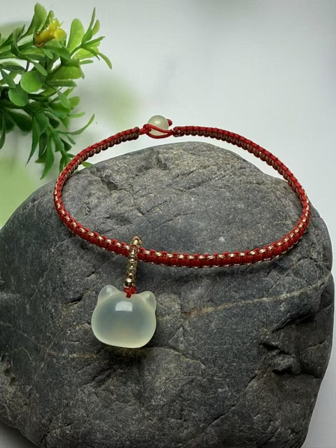Gelang Cakar Kucing Giok Cui Giok Alami Ukuran 15 * 14mm Giok baik-baik saja dan hangat, gaya yang indah, sudah termasuk pajak pengiriman.