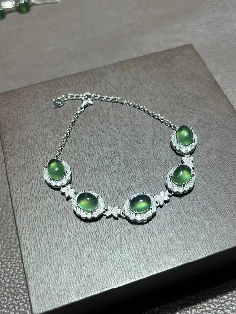 Gelang Sisi Multi-Telur Giok Cui Alami Ukuran 6,5 * 8,5 mm & nbsp; Giok itu bersih dan halus Sudah termasuk pajak pengiriman.