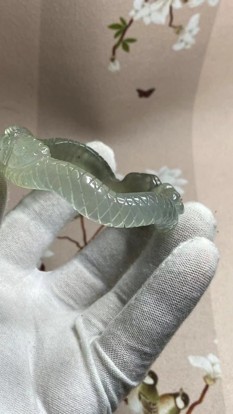 Gelang Gradien Tinta Es Giok Cui Giok Alami Ukuran 53-55mm Ukuran 54.2mm Lebar Sisi 11mm Giok terjadi secara alami Pola acak Pengiriman dan pajak sudah termasuk.