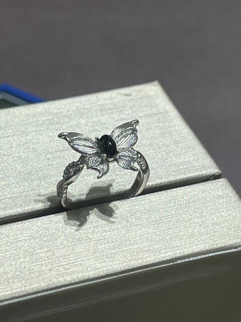Cincin Hijau Giok Cui Alami 925 perak, giok yang bersih dan halus, ukuran 3,5 * 5mm, gaya yang indah, sudah termasuk ongkos kirim dan pajak.