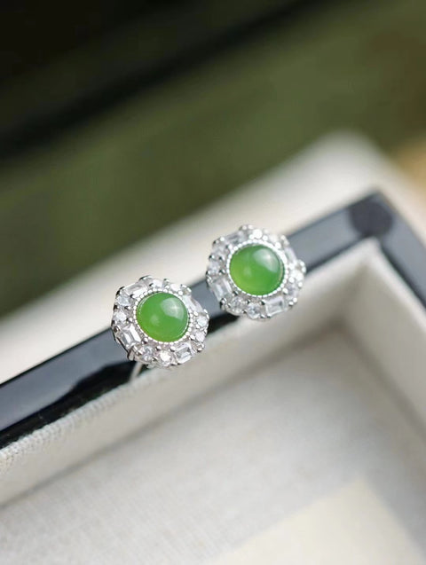 Anting-anting Pejantan Desain Jasper Alami. Gaya yang indah, terbuat dari perak 925, gioknya bersih dan halus, sudah termasuk ongkos kirim dan pajak.