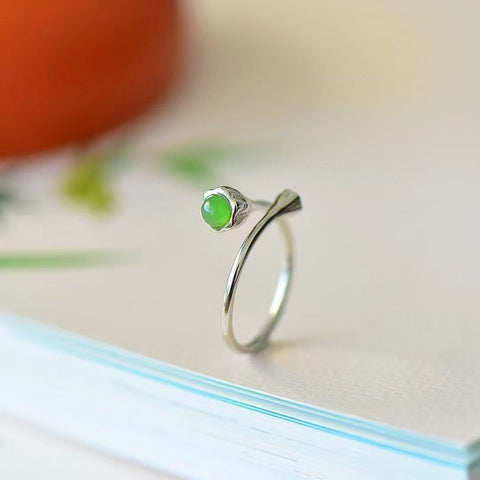 11003 Cincin Jasper Alami 925 Perak Pengaturan Giok halus dan hangat, gaya yang indah, sudah termasuk pajak pengiriman.