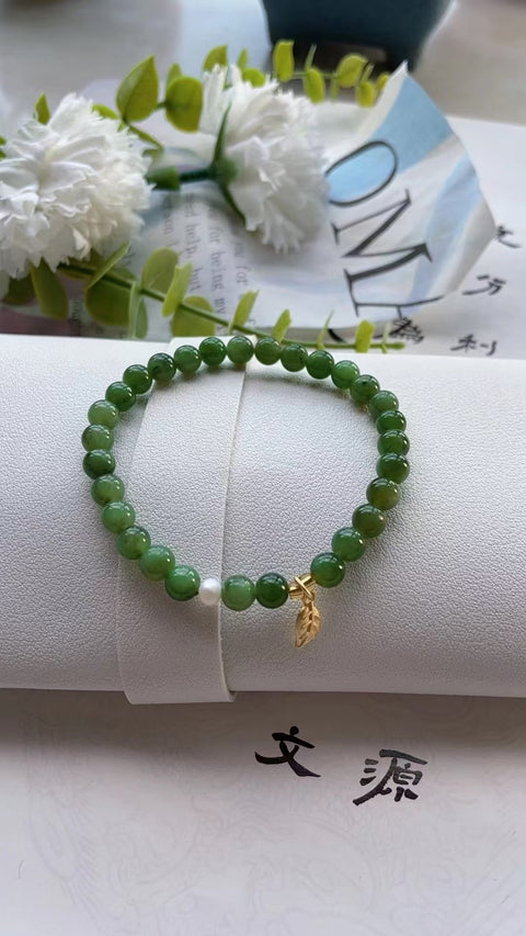 Gelang Jasper Alami Warna cemerlang Ukuran 0.6cm Aksesori yang serasi Giok baik-baik saja dan hangat Sudah termasuk pajak pengiriman.