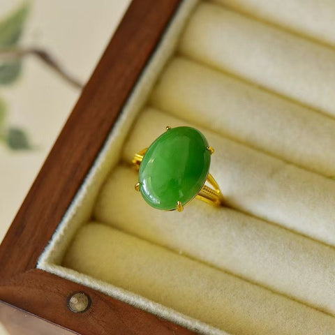 11043-2 Set Cincin Jasper Alami dari Perak 925 Ukuran 13 * 18mm Giok halus dan hangat, gaya yang indah Sudah termasuk pajak pengiriman.