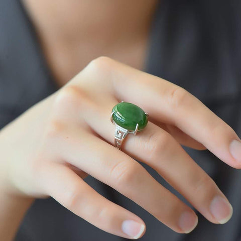 11180 # 925 Cincin Perak (13 * 18) dengan motif Jasper di Hotan Jade (13 * 18) 👉Gaya baru dan unik Jade yang hangat dan halus, yang menarik dan menarik untuk dipakai Sudah termasuk pajak pengiriman
